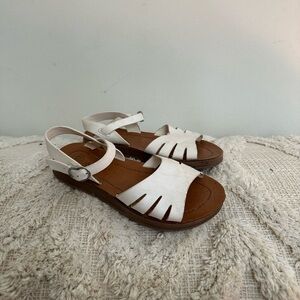 White Sandals with Ankle Strap